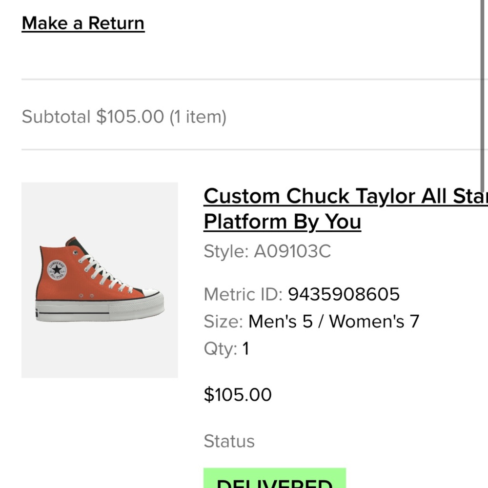 Converse Custom Orange and Black High Tops - Picture 5 of 8